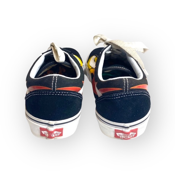 Vans™ ® ✌︎︎ Flame Old Skool Sneakers ✌︎︎ Black Skate Shoe Skateboard Sneaker ✌︎︎ - Picture 4 of 16